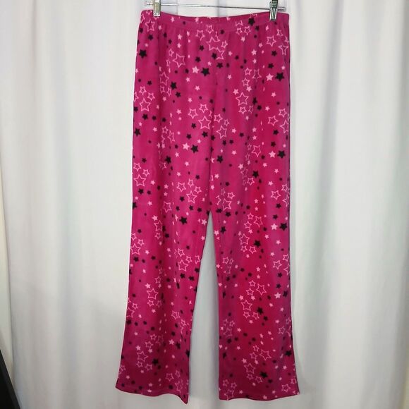 Covington Fleece Pajama Pants Elastic Waist Stars Pink PJs Intimates Womens Med - Picture 1 of 5